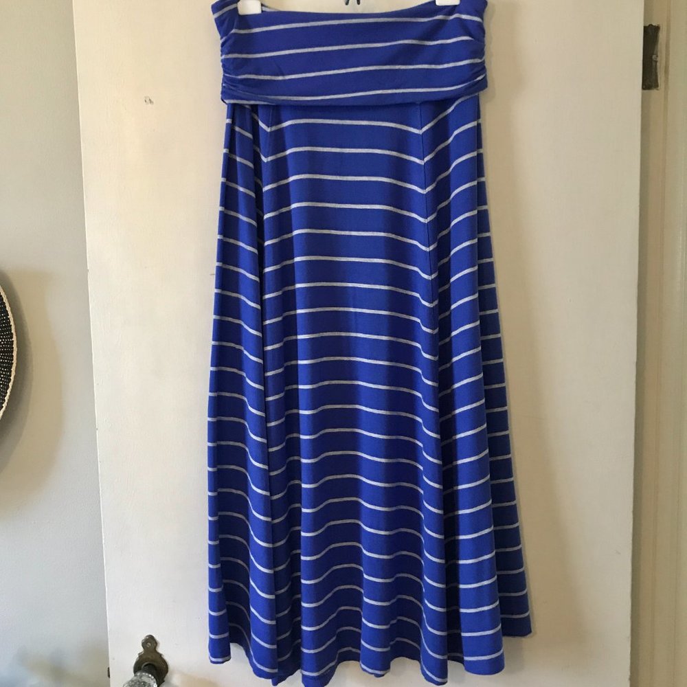Gap Striped Foldover Maxi Skirt Blue/Purple, Size M